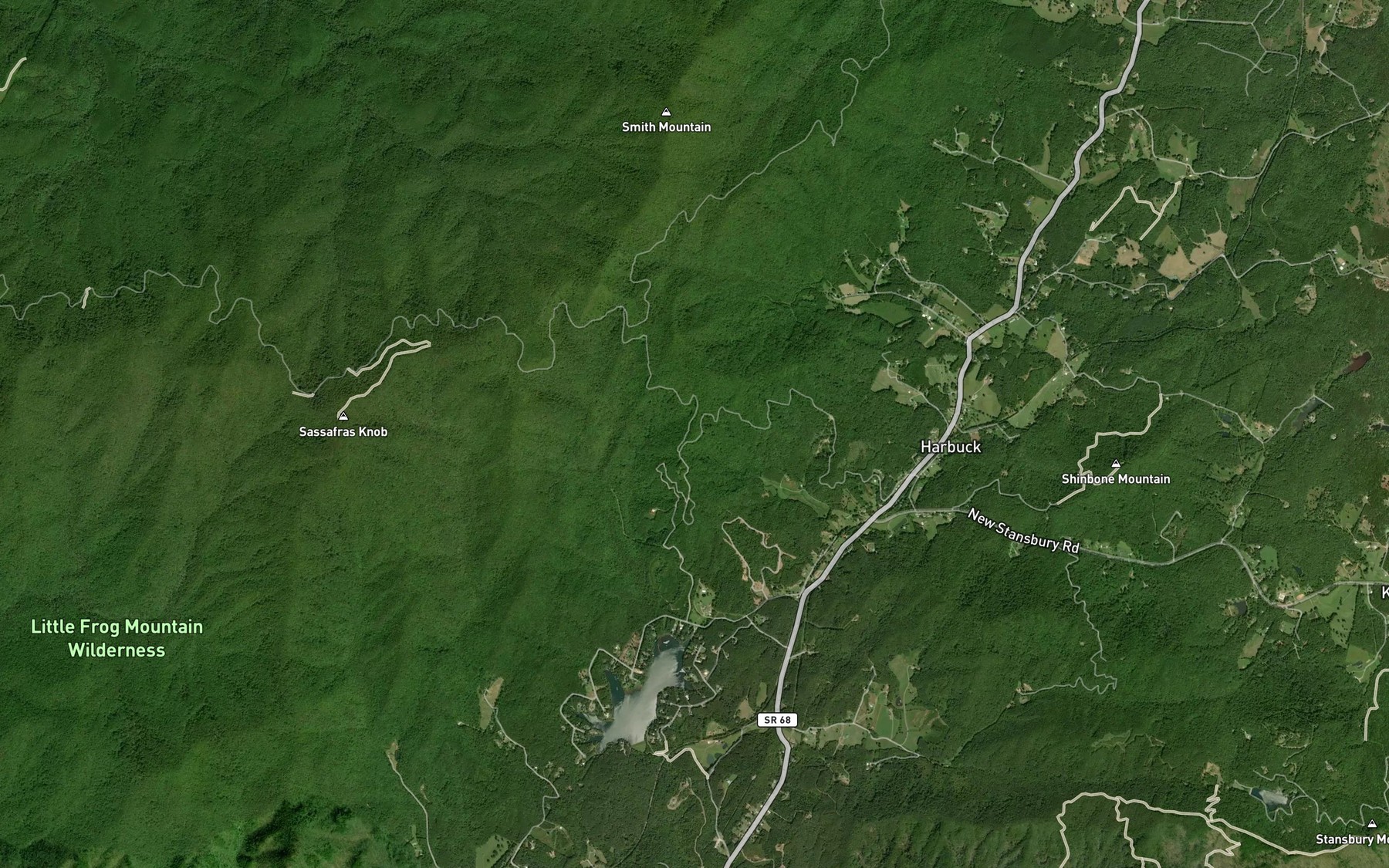 Satellite map of the Horseshoe Bend