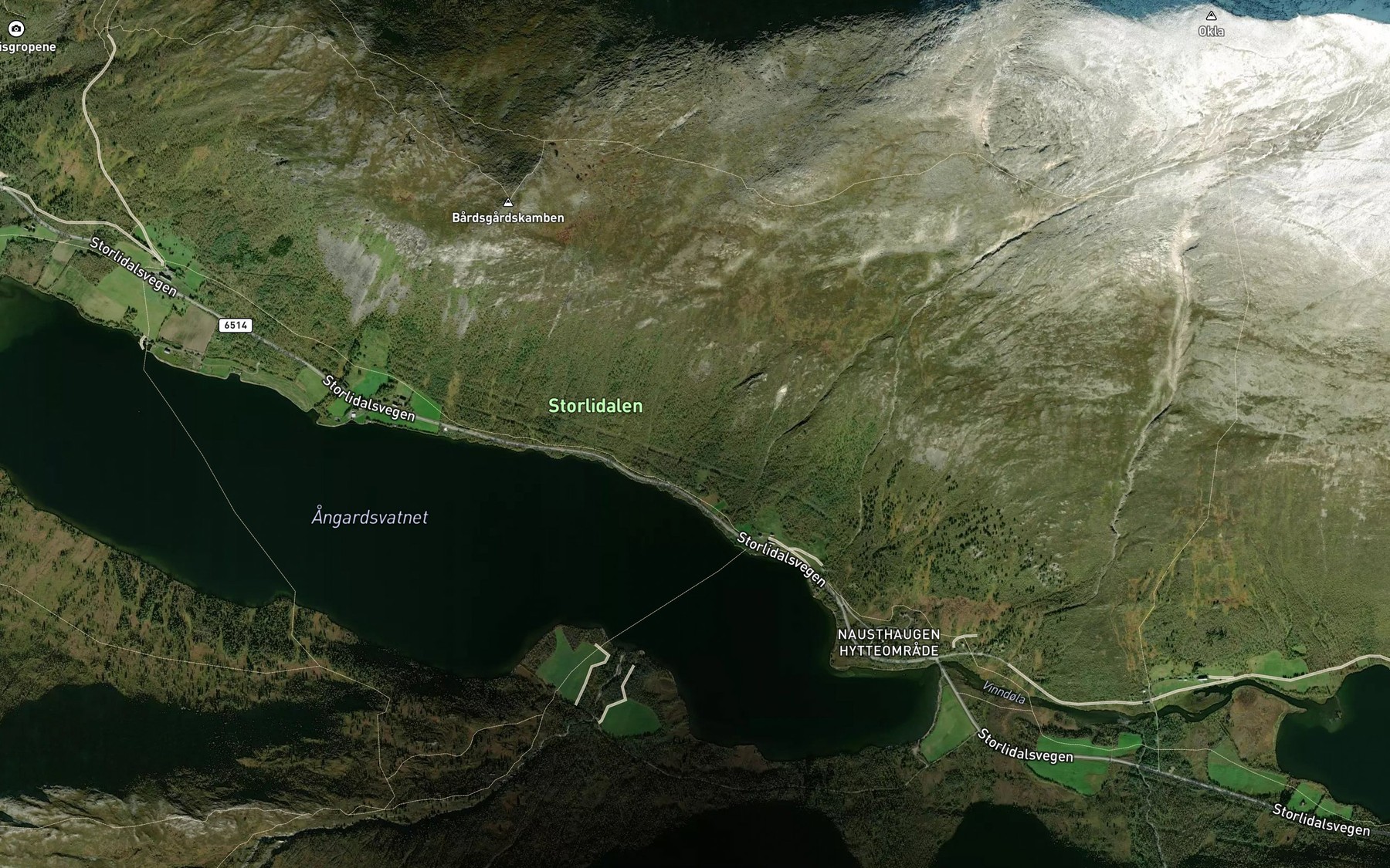 Satellite map of the Mellombekken