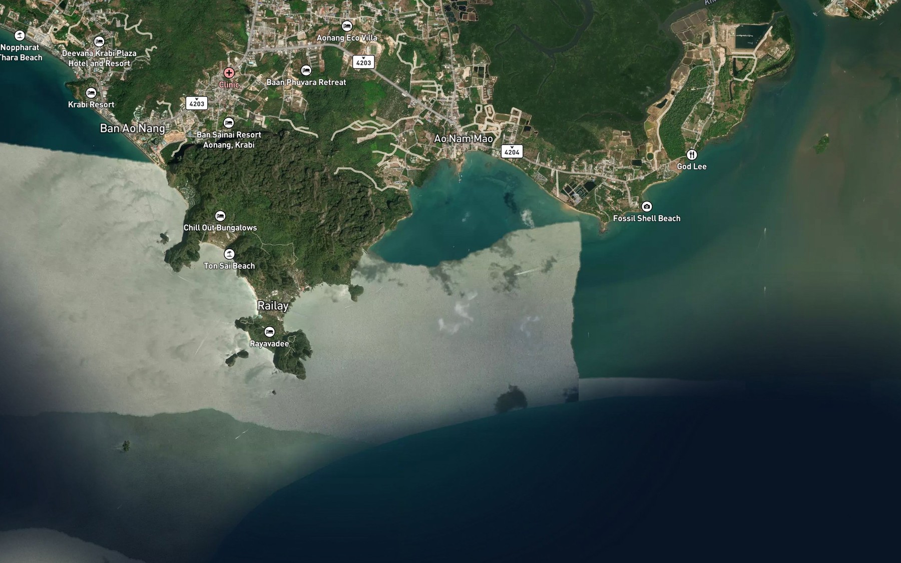 Satellite map of the Ao Nam Mao
