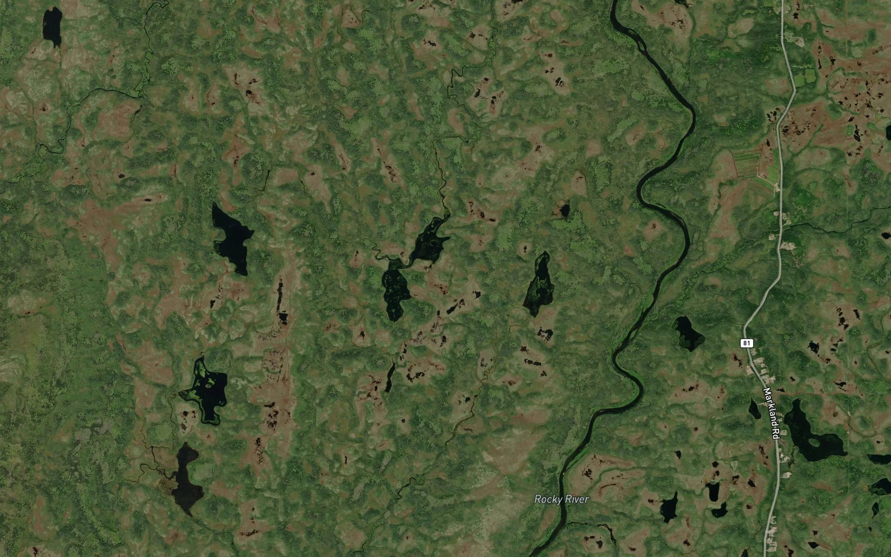 Satellite map of the Davis Pond