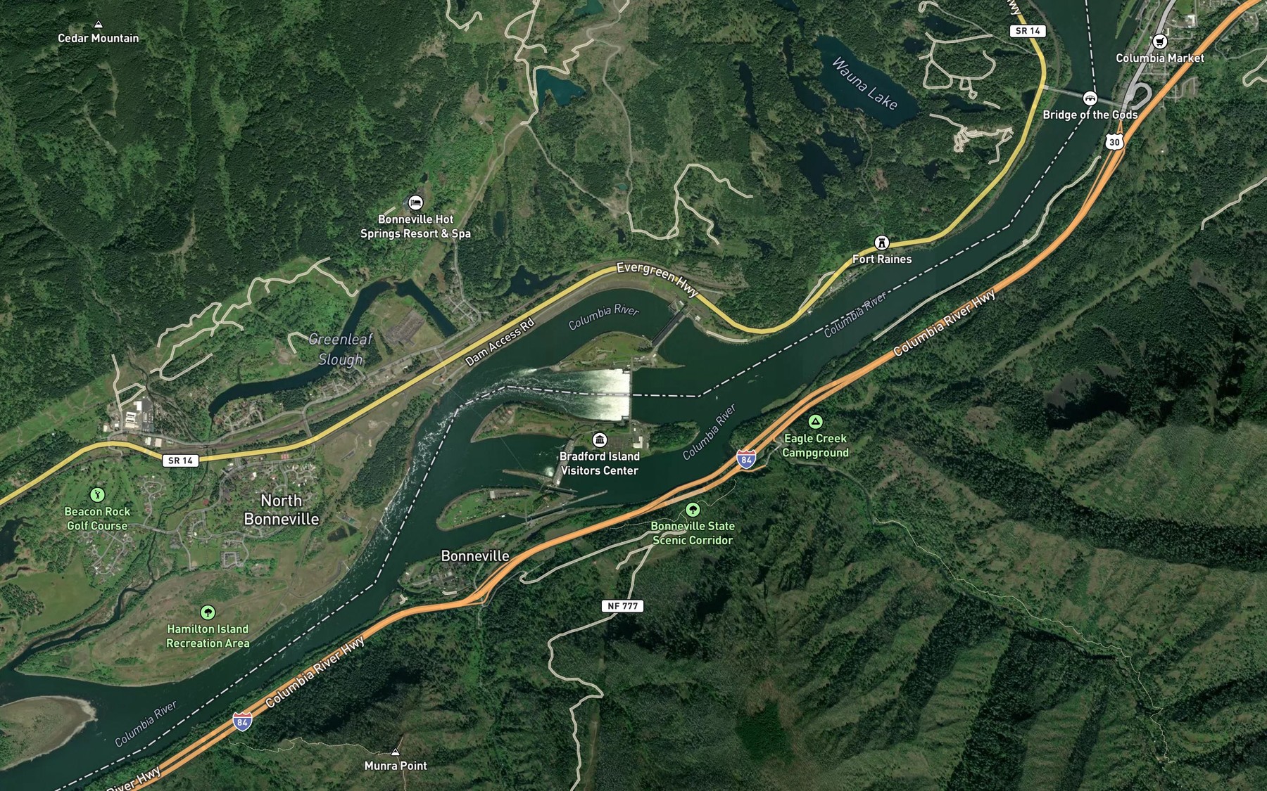 Satellite map of the Lake Bonneville