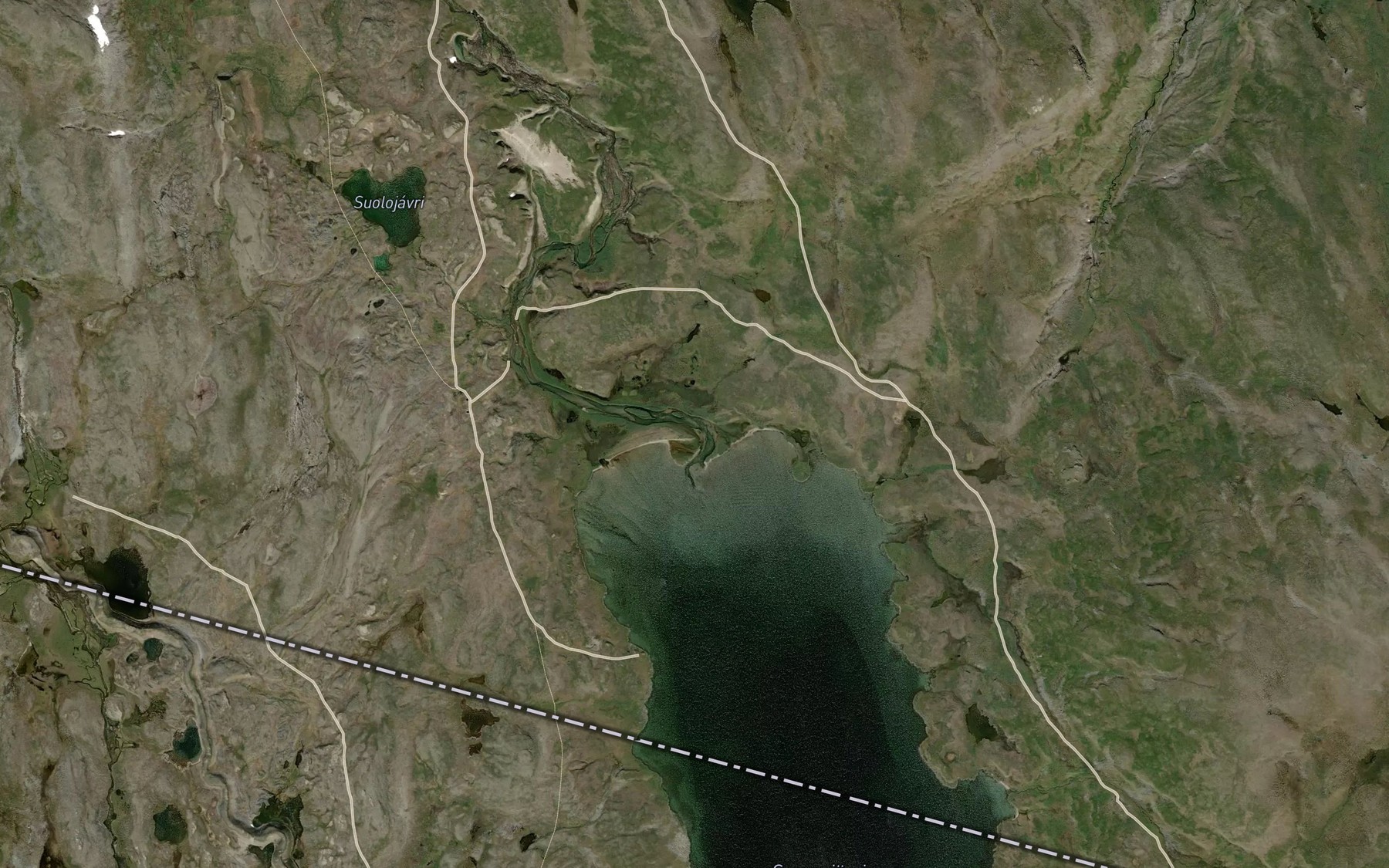 Satellite map of the Rahpesjohka