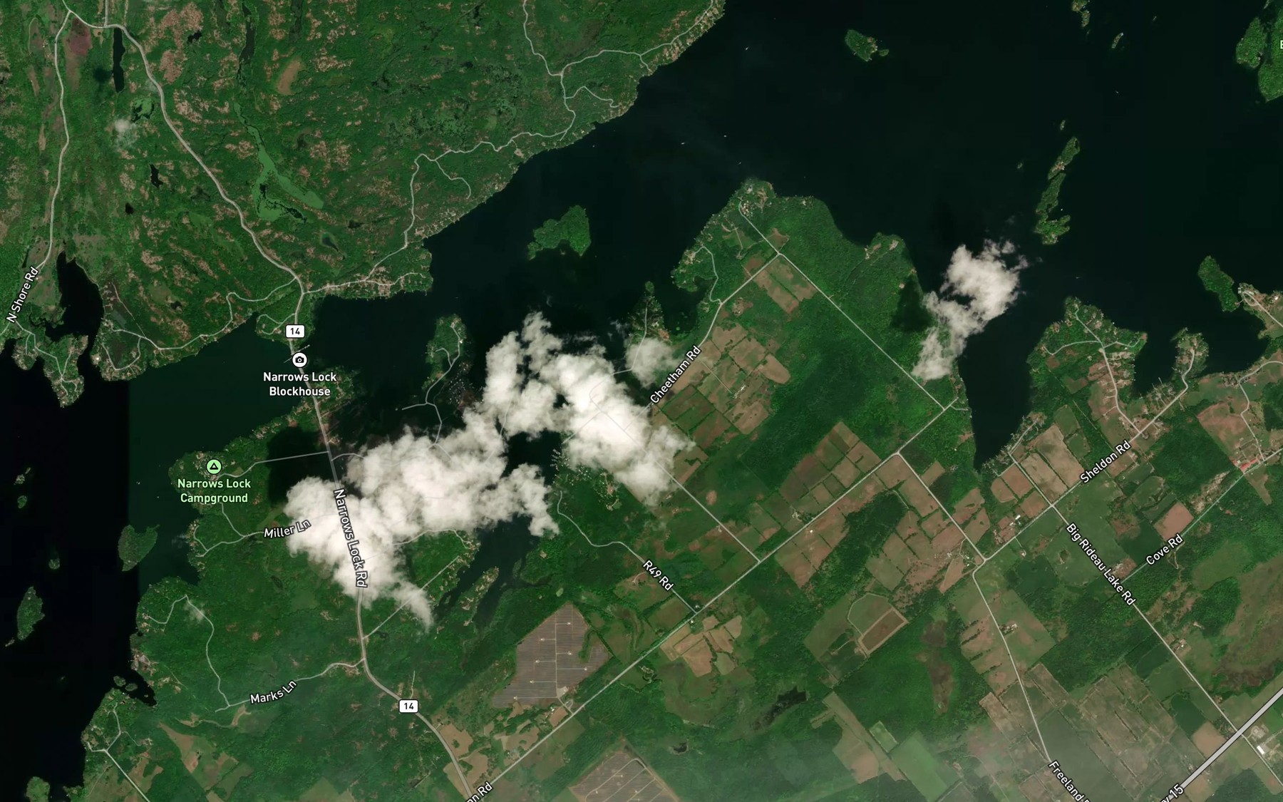 Satellite map of the Beaver Bay