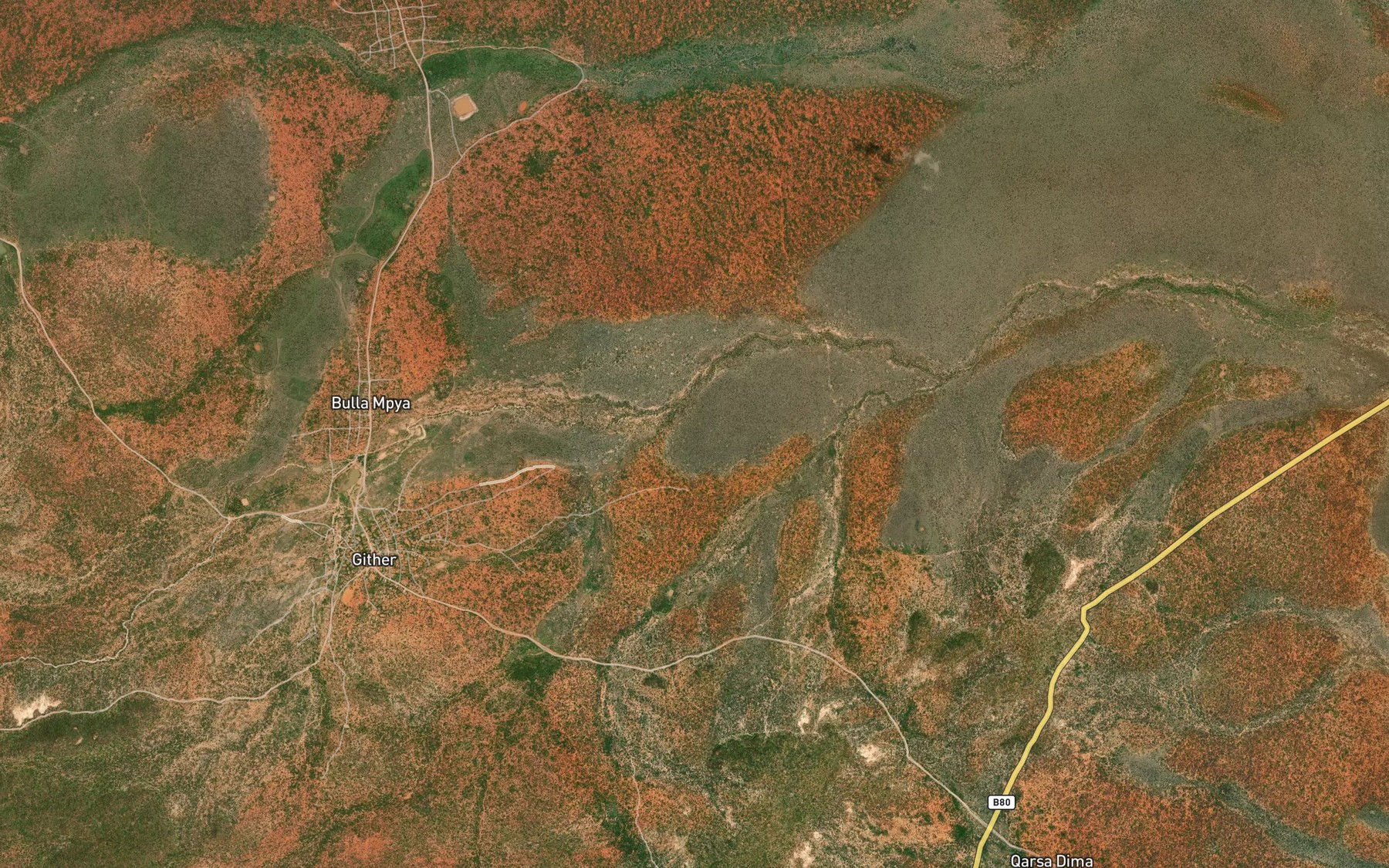 Satellite map of the Kosaye