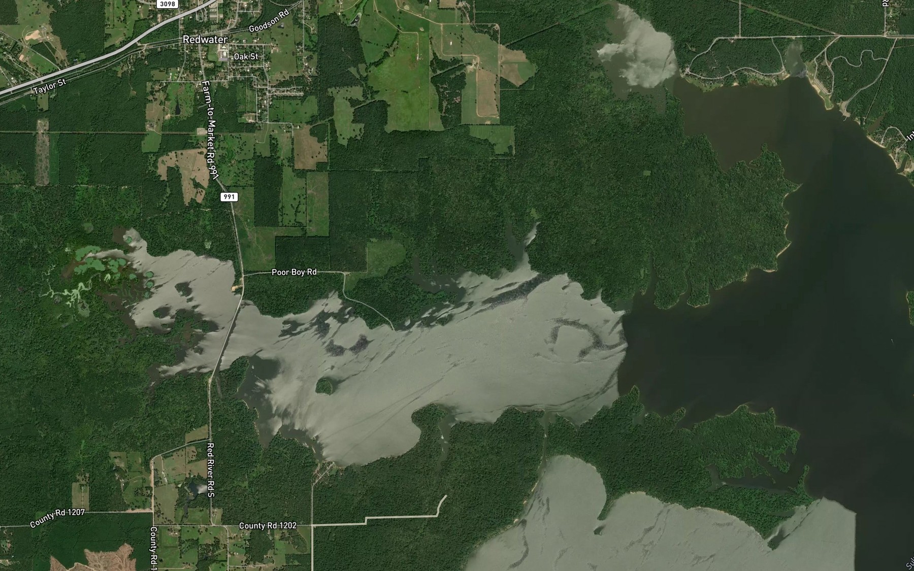 Satellite map of the Rochelle Creek