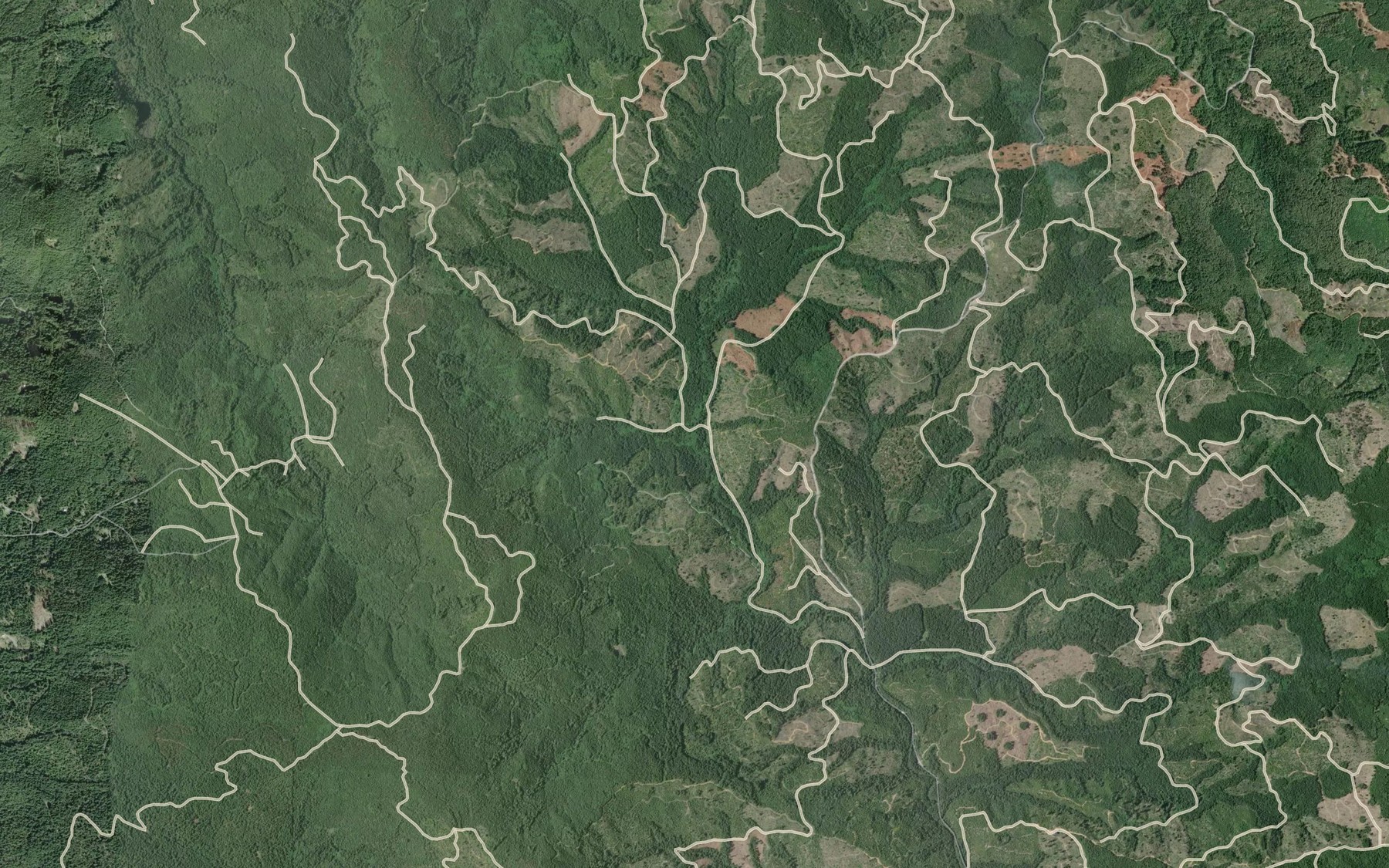 Satellite map of the Tyson Creek