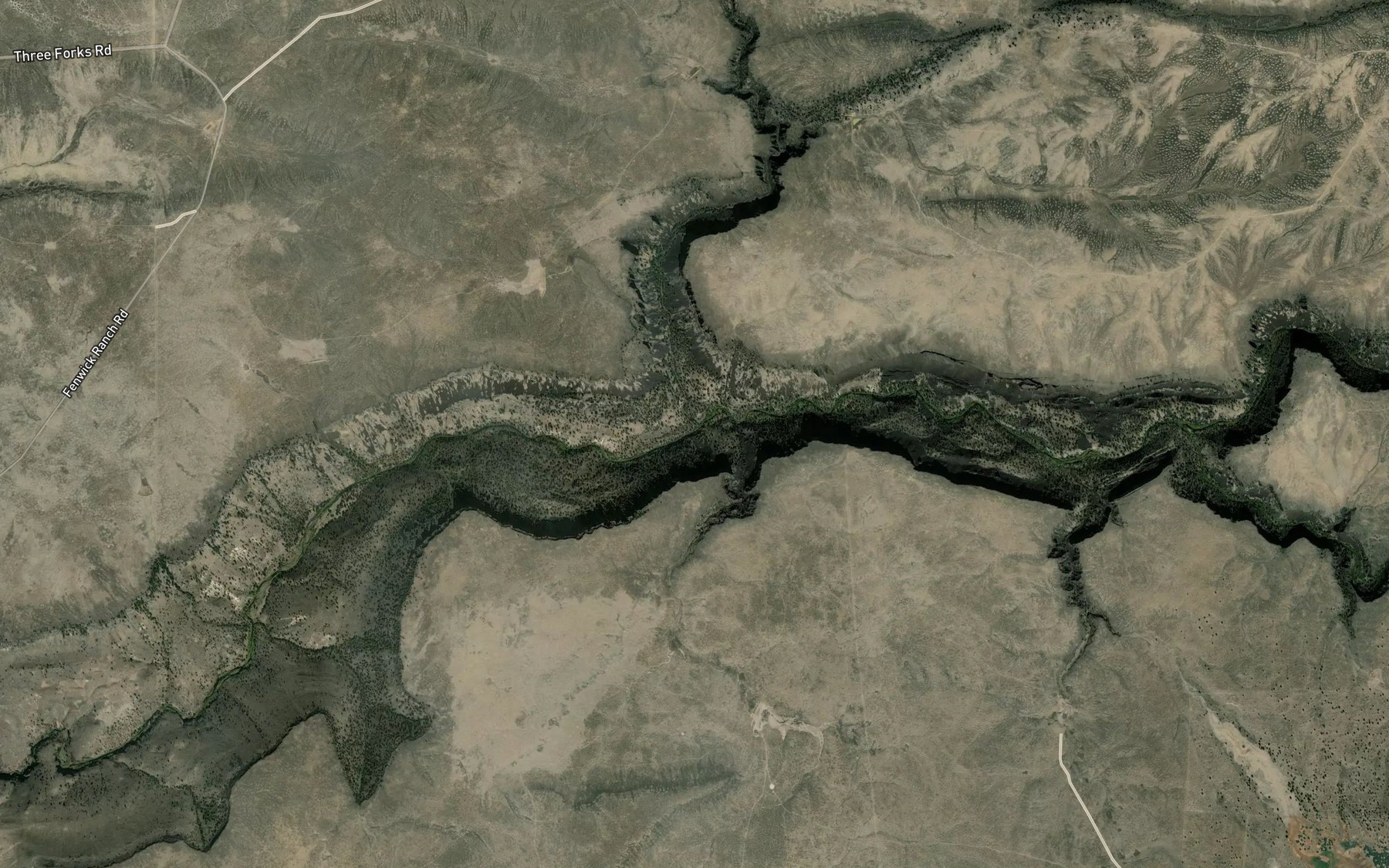 Satellite map of the Cherry Creek