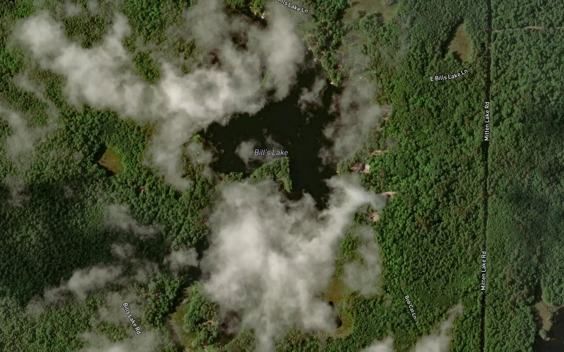 Satellite map of the Bills Lake