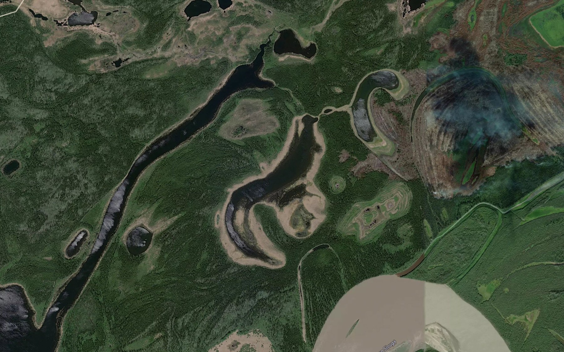 Satellite map of the Riley Lake
