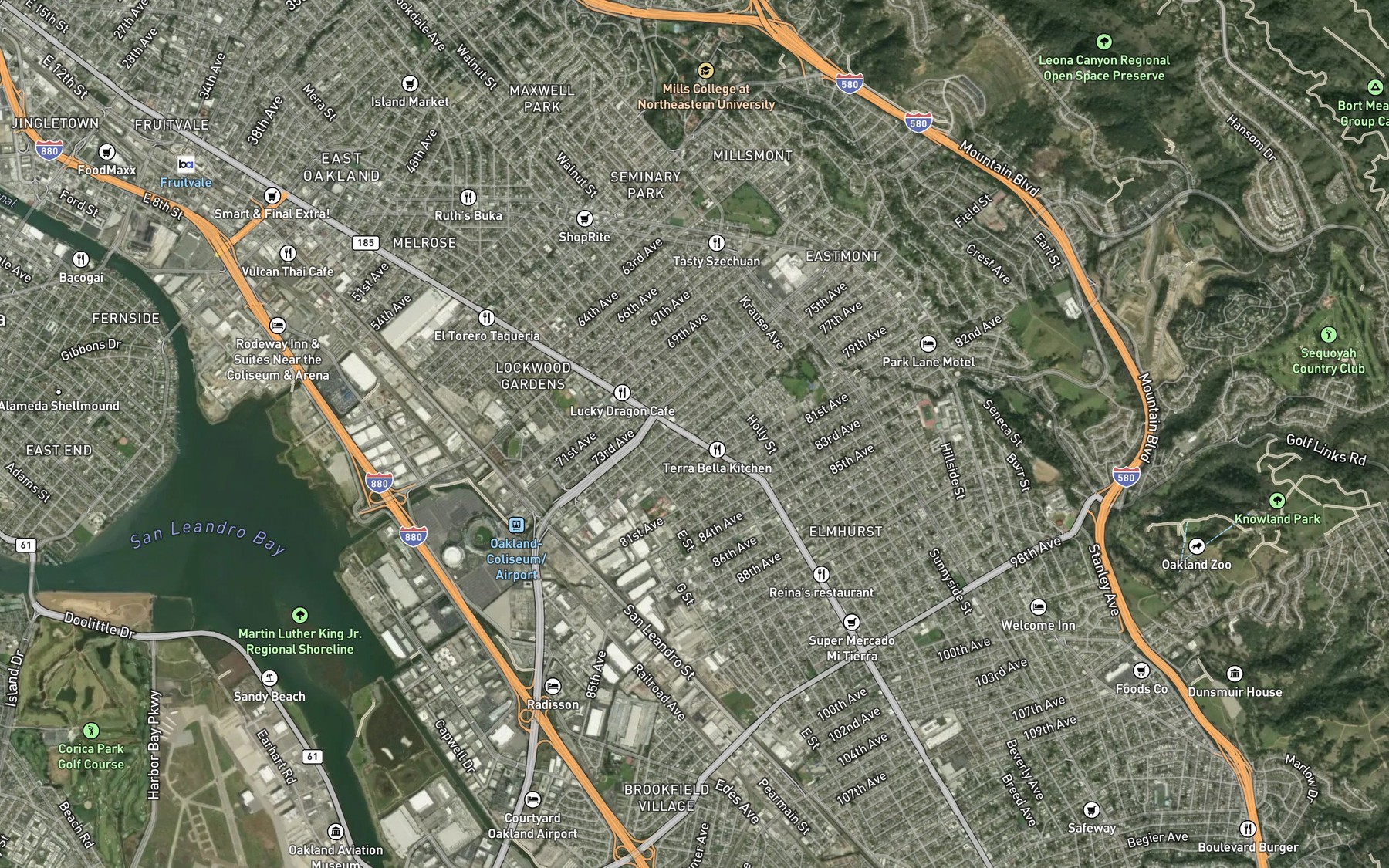 Satellite map of the Arroyo Viejo