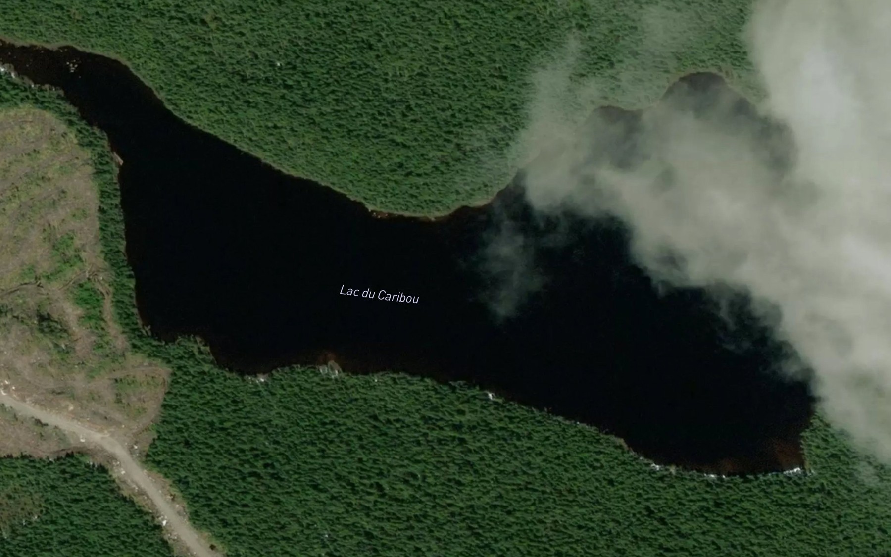 Satellite map of the Lac du Caribou