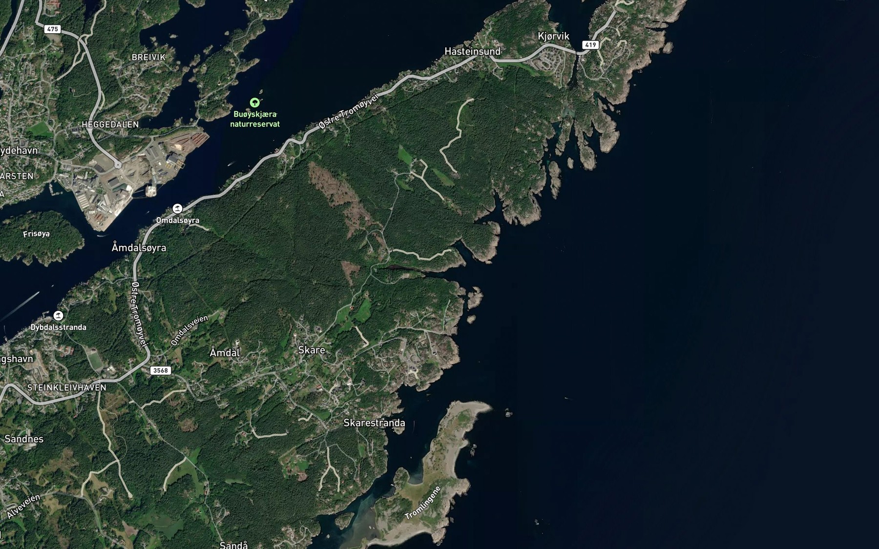 Satellite map of the Skarkilen
