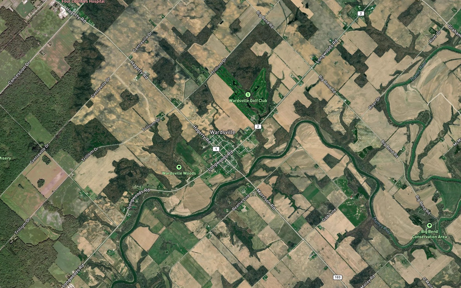 Satellite map of the The Mill Pond