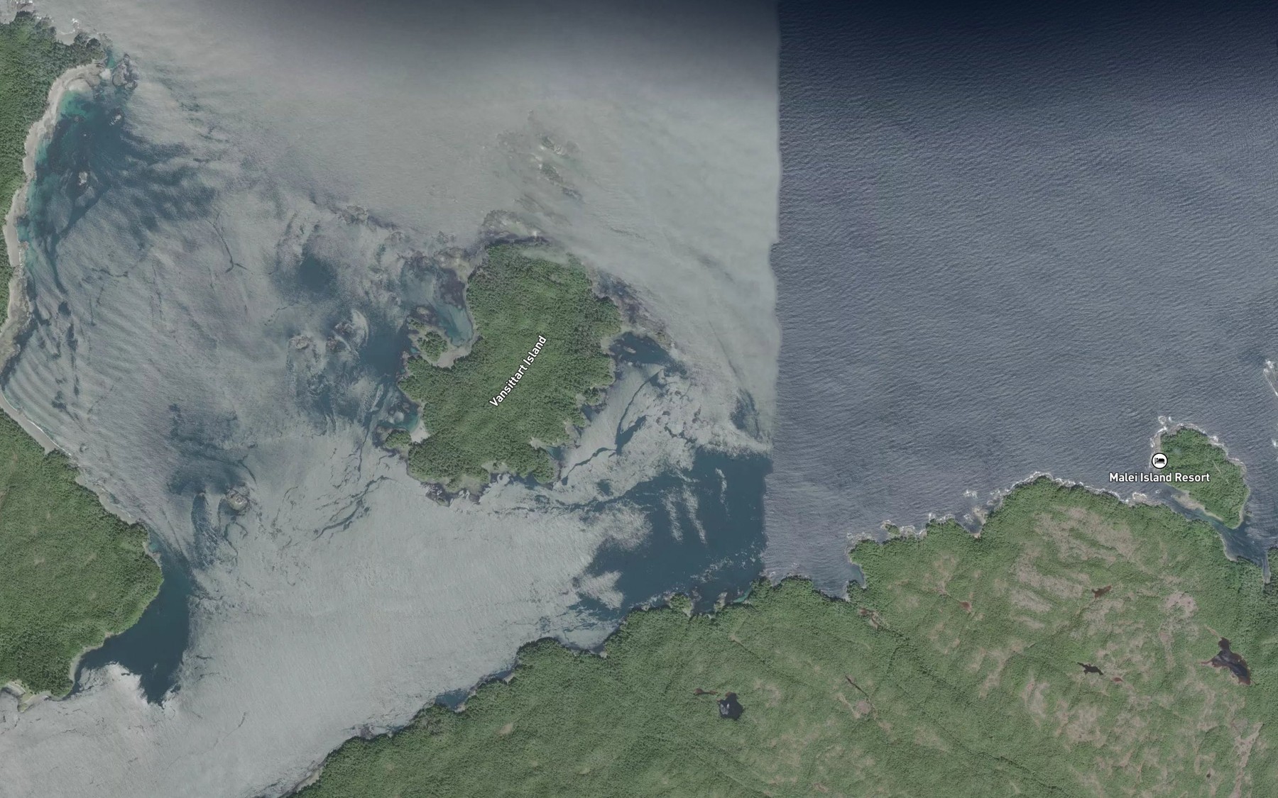 Satellite map of the Roller Reef