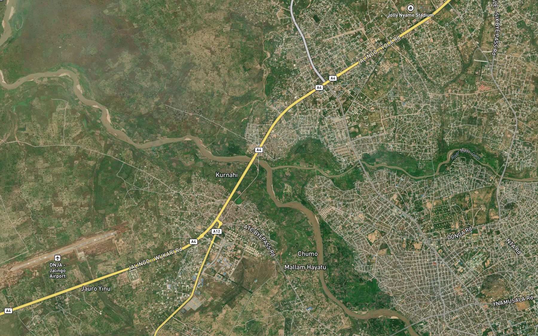 Satellite map of the River Gwei