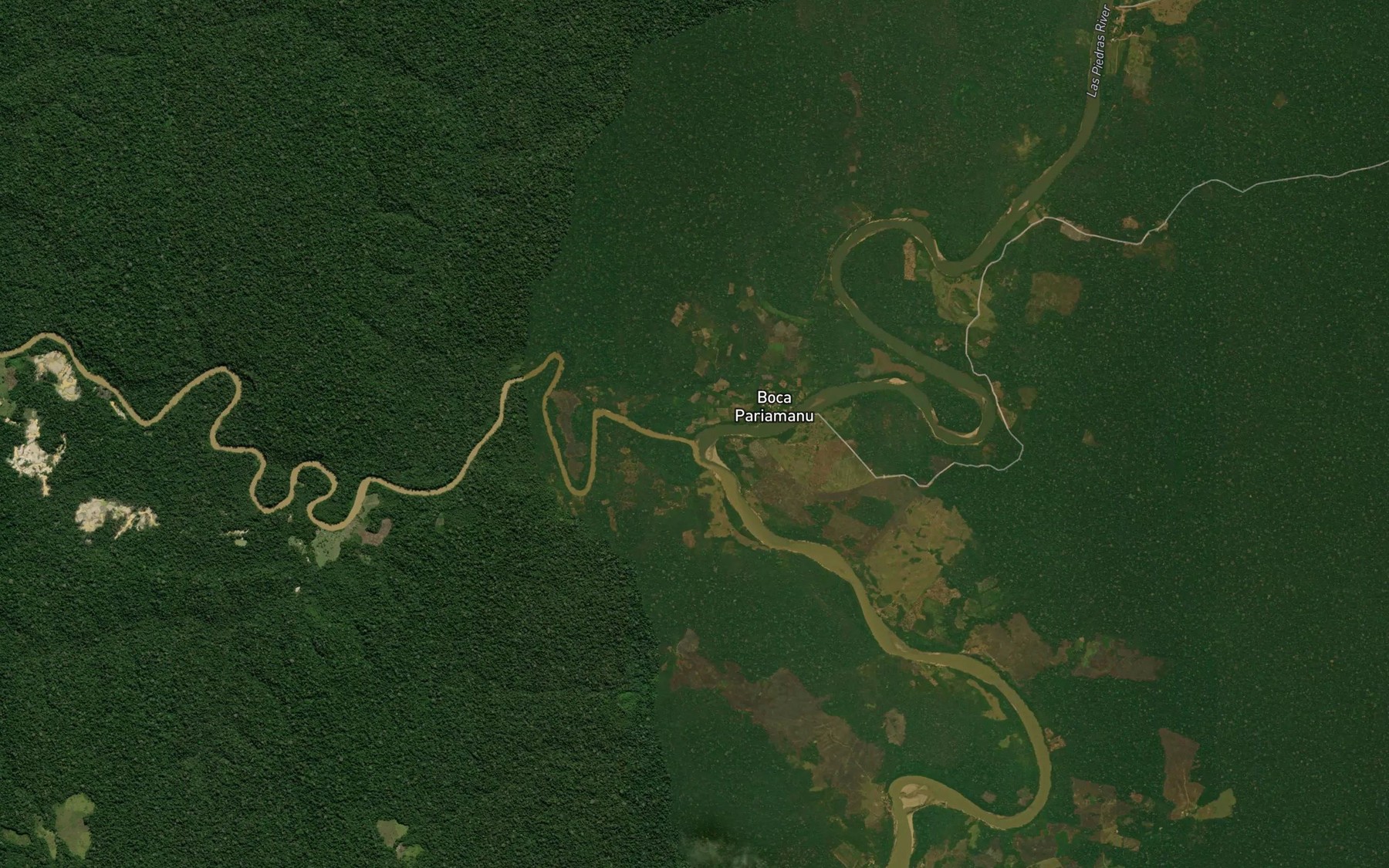 Satellite map of the Rio Pariamanu