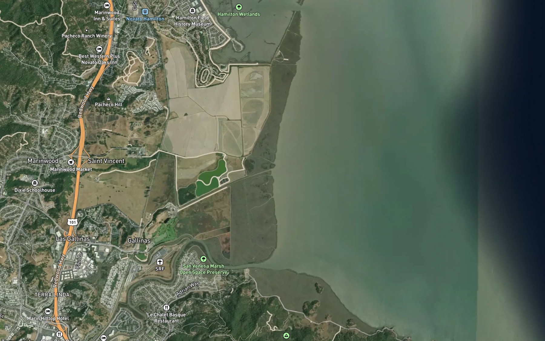 Satellite map of the Miller Creek