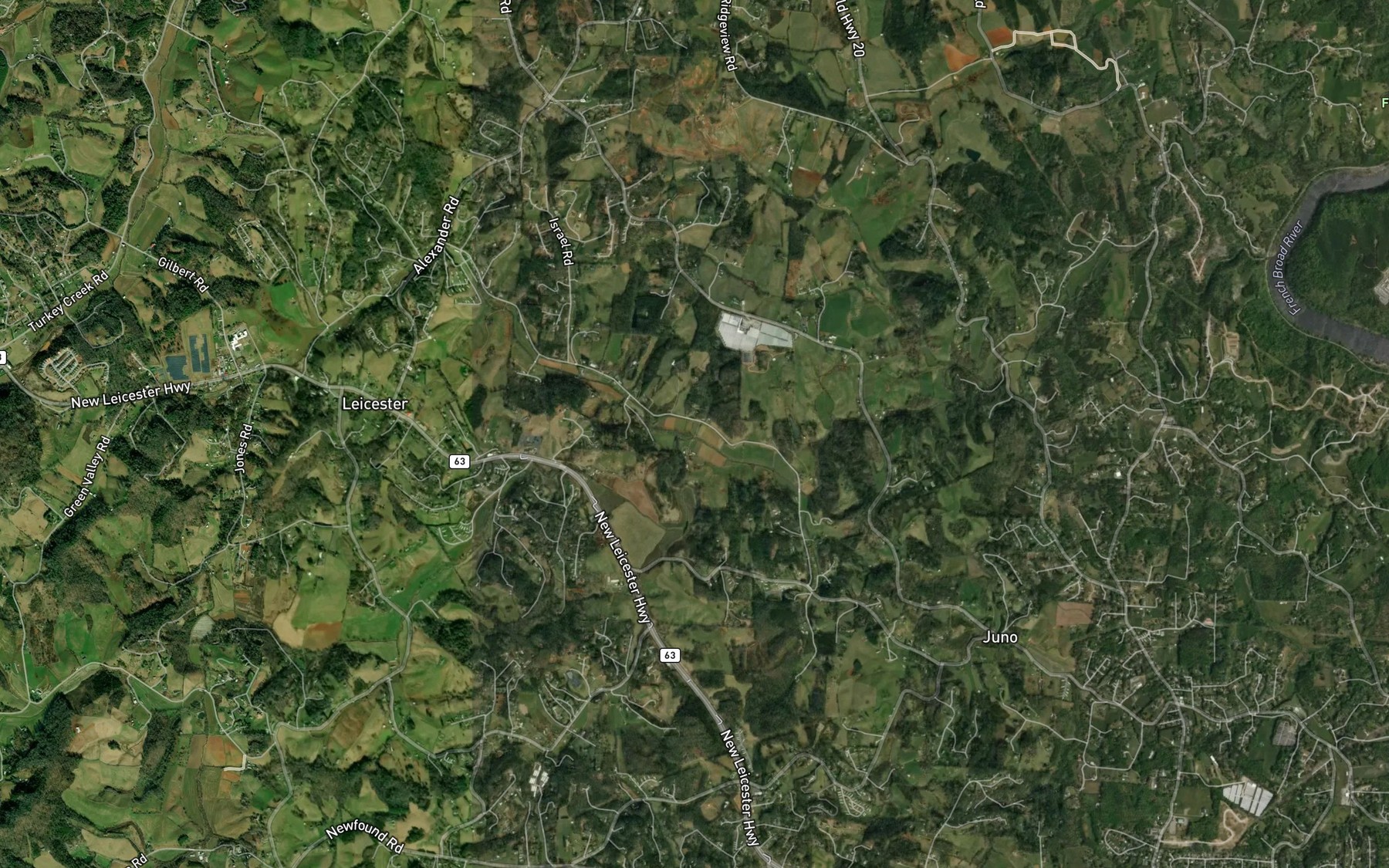 Satellite map of the Sluder Branch
