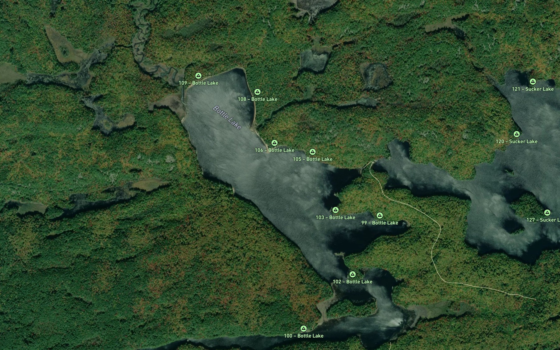 Satellite map of the Bottle Lake