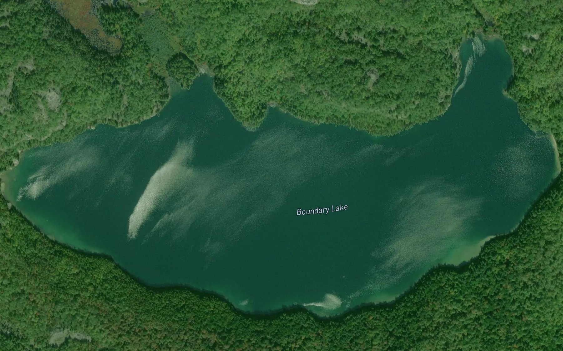 Satellite map of the Boundary Lake
