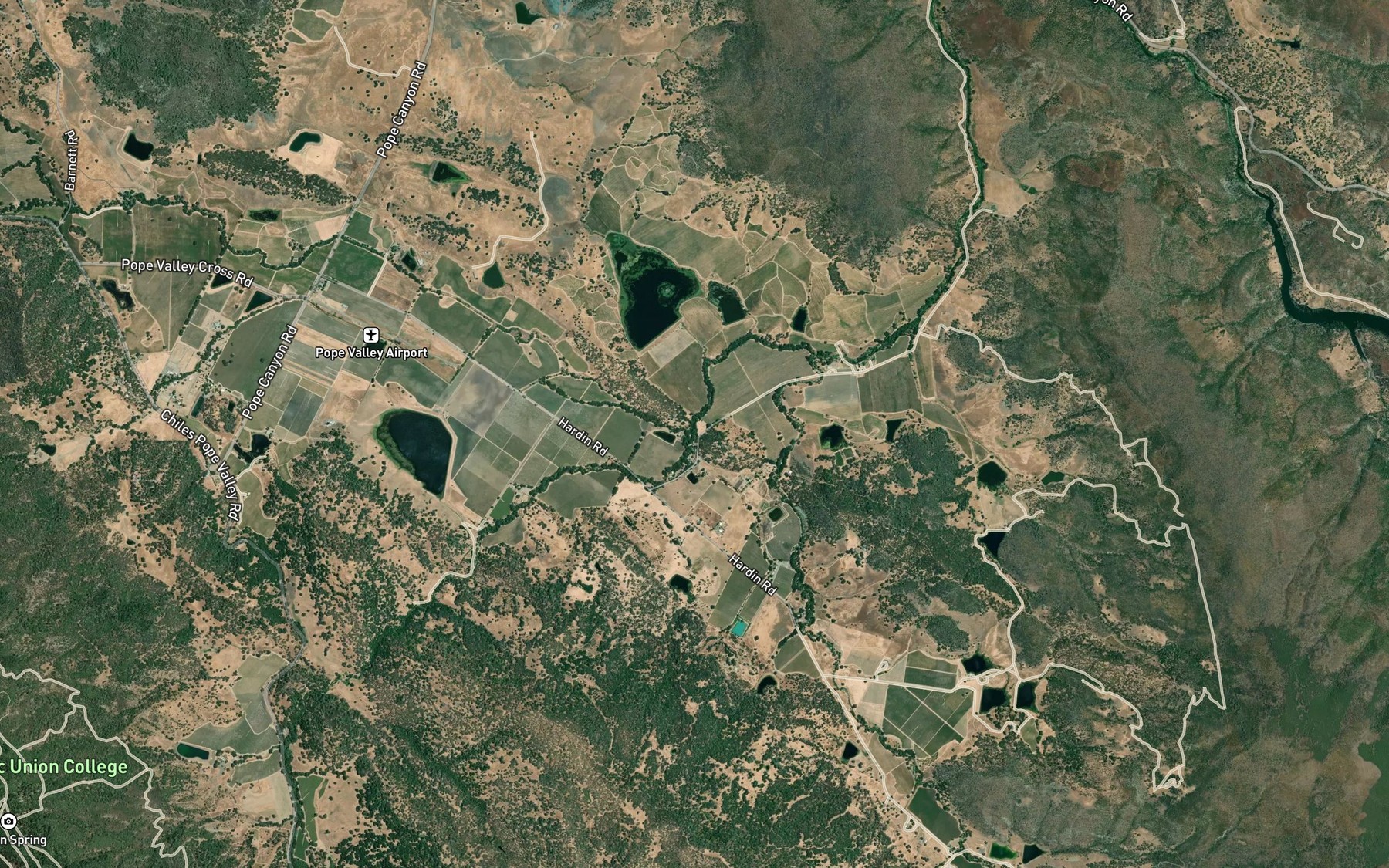 Satellite map of the Burton Creek