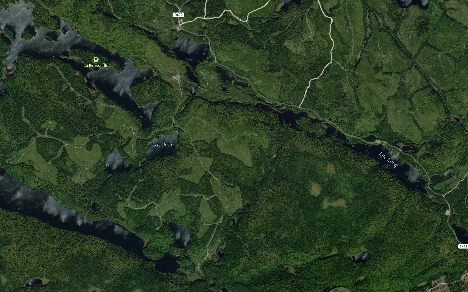 Satellite map of the Lacs Sans Nom