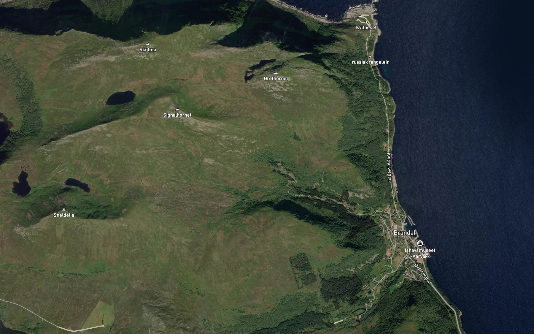 Satellite map of the Saetreelva