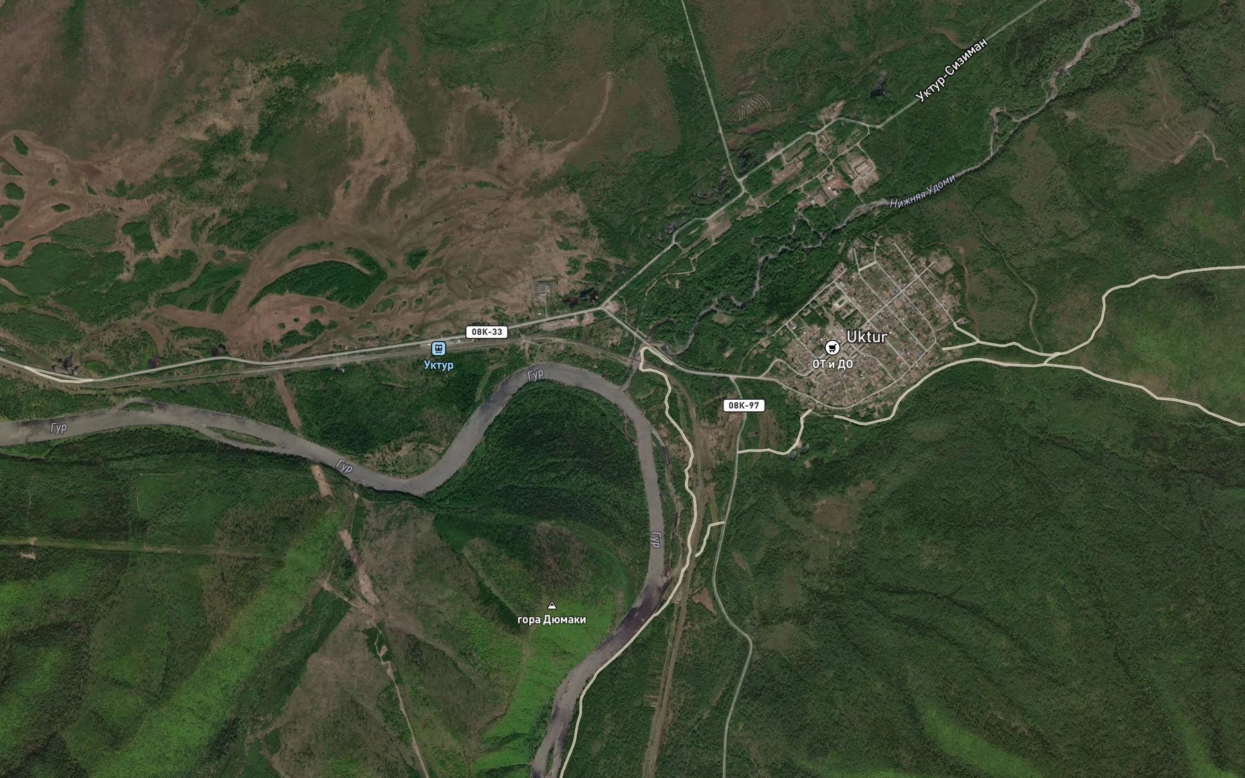 Satellite map of the Nizhnyaya Udomi