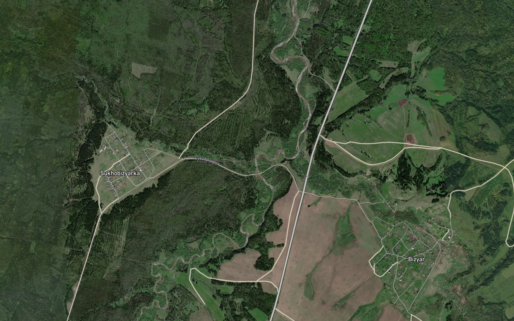 Satellite map of the Sukhobizyarka
