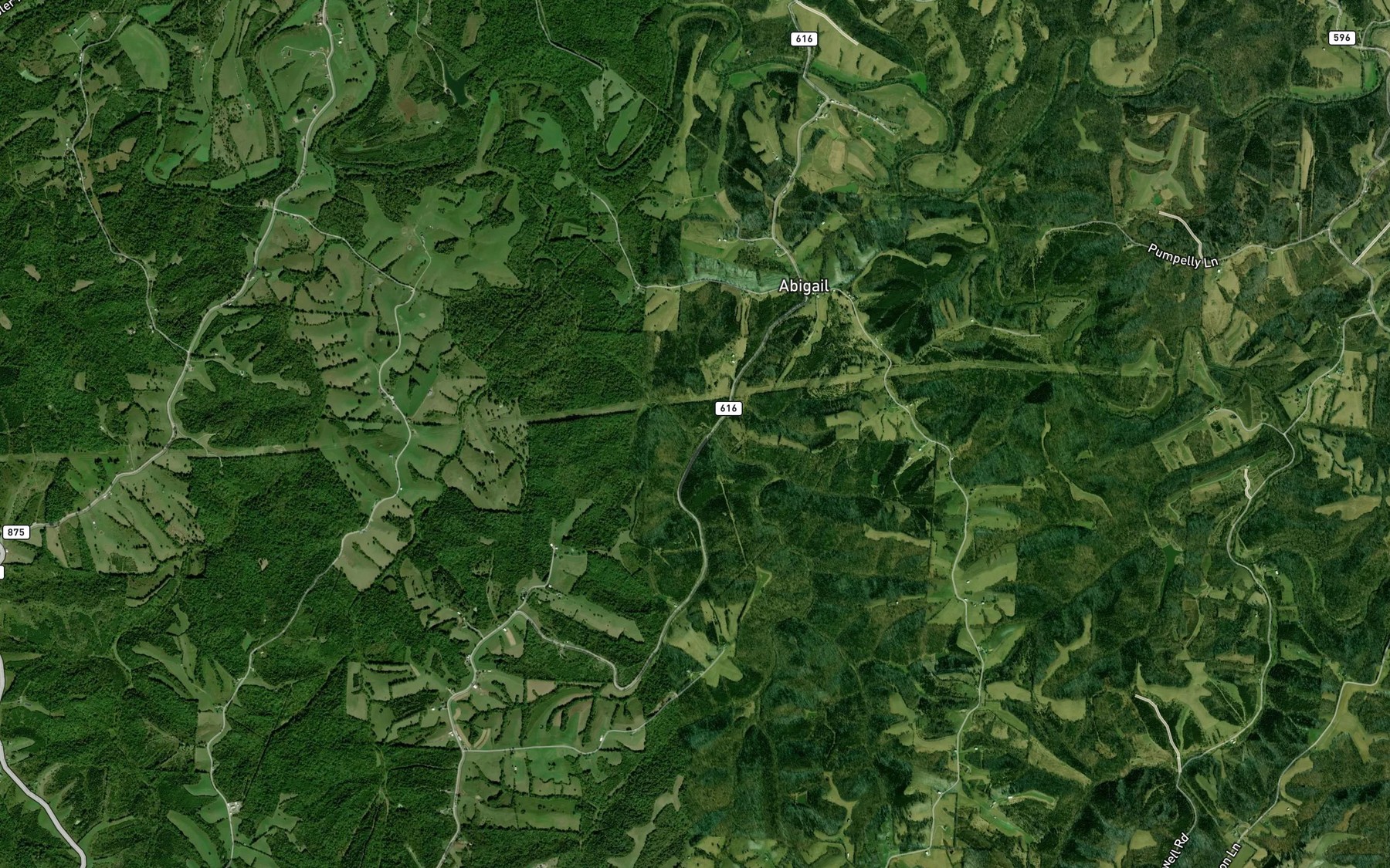 Satellite map of the Wolf Run