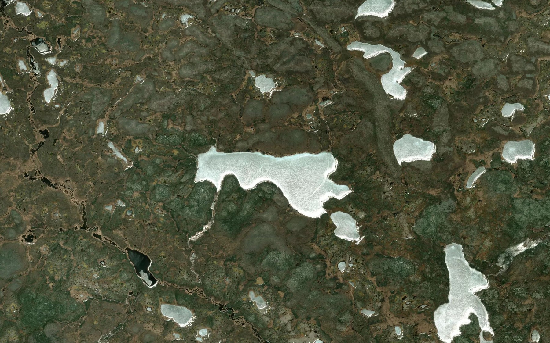 Satellite map of the Menzoski Lake