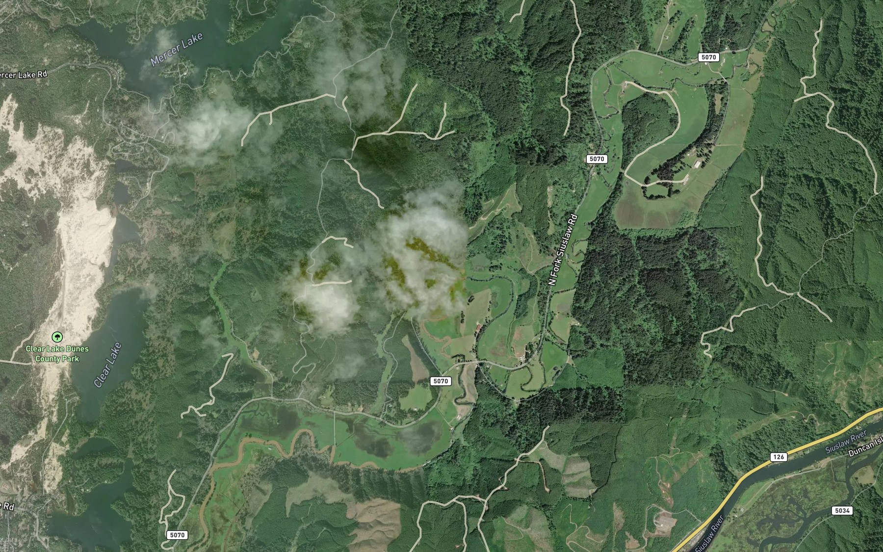 Satellite map of the Morris Creek
