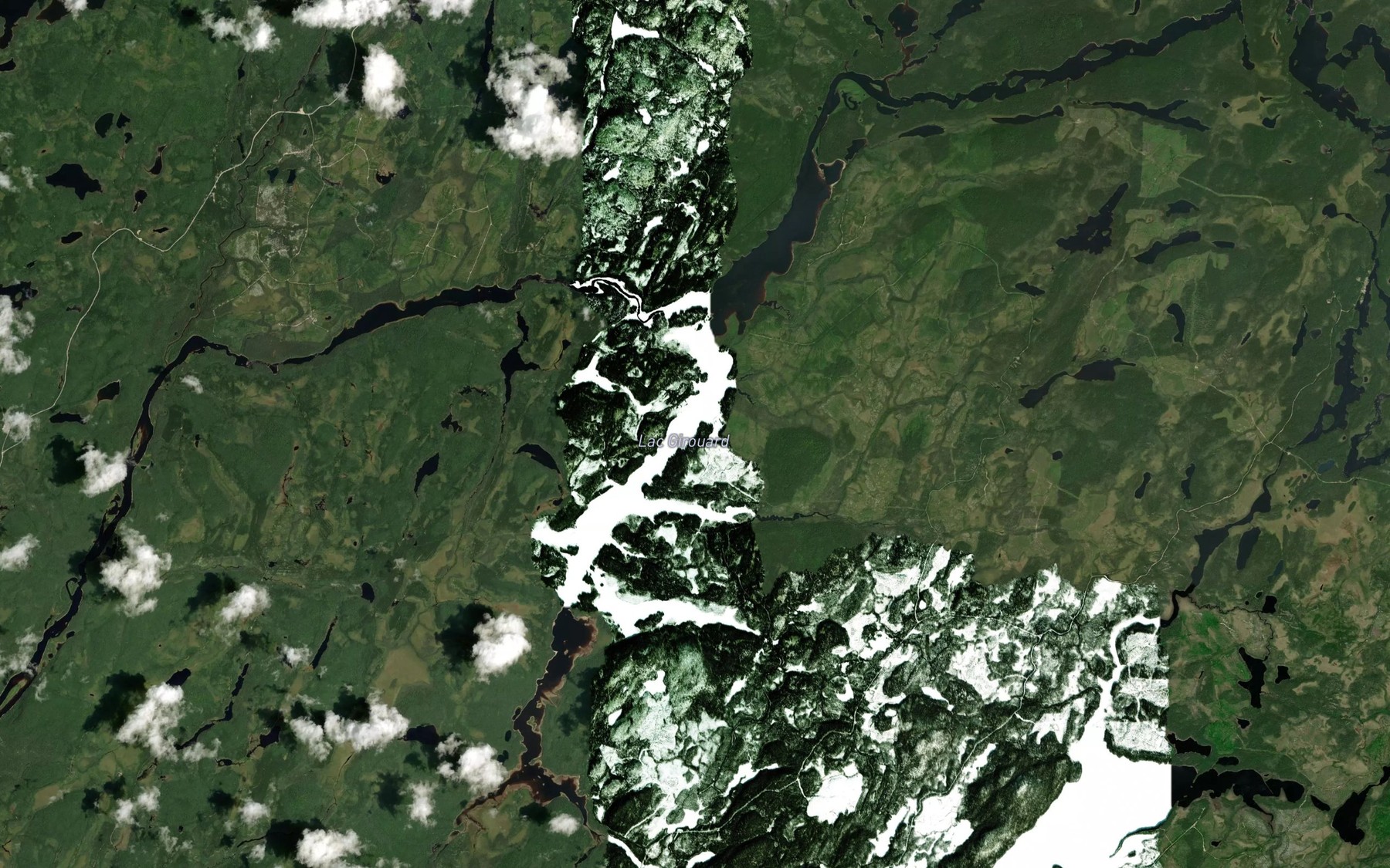 Satellite map of the Lac Girouard