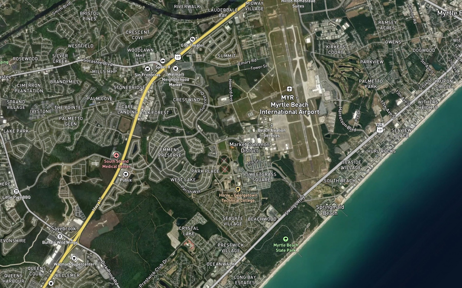 Satellite map of the Spot 1
