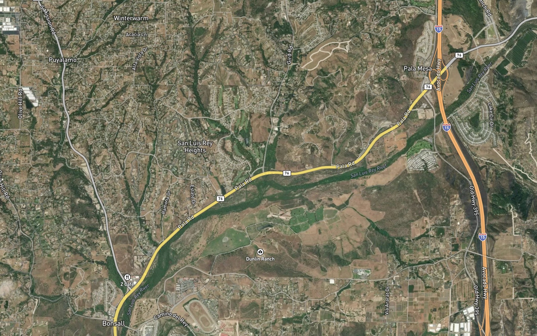 Satellite map of the Adler Creek