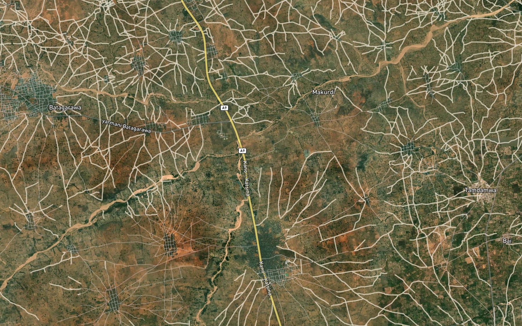 Satellite map of the River Bello