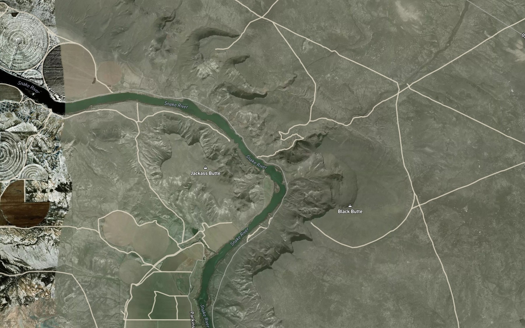 Satellite map of the Rabbit Creek