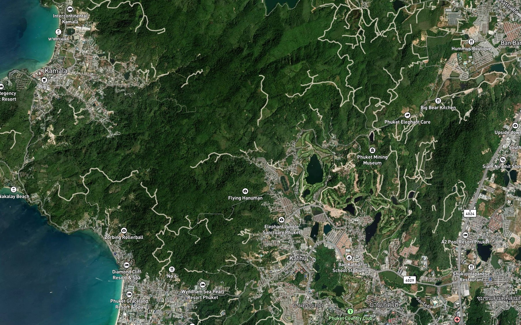 Satellite map of the Nam Tok Kathu
