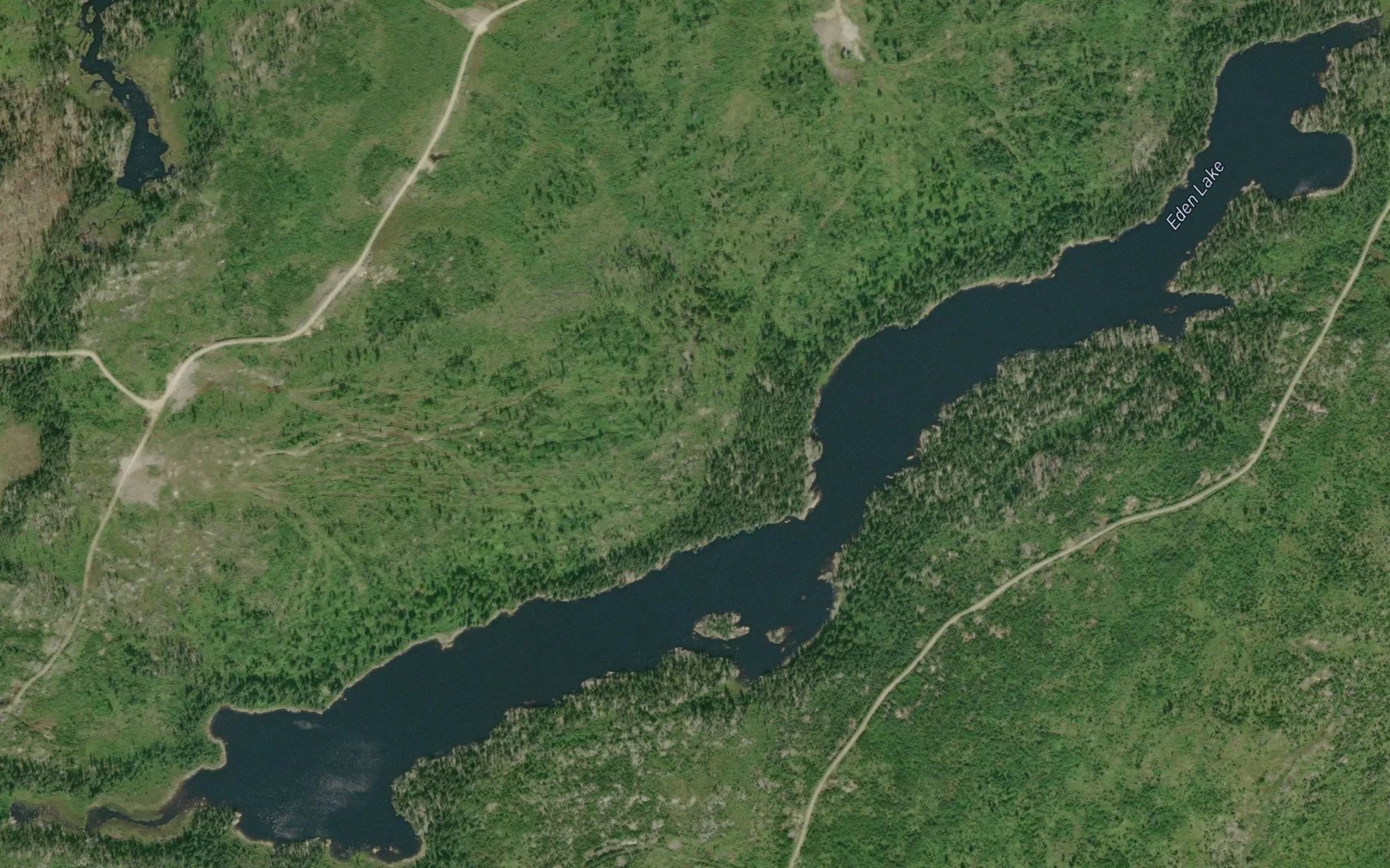 Satellite map of the Eden Lake