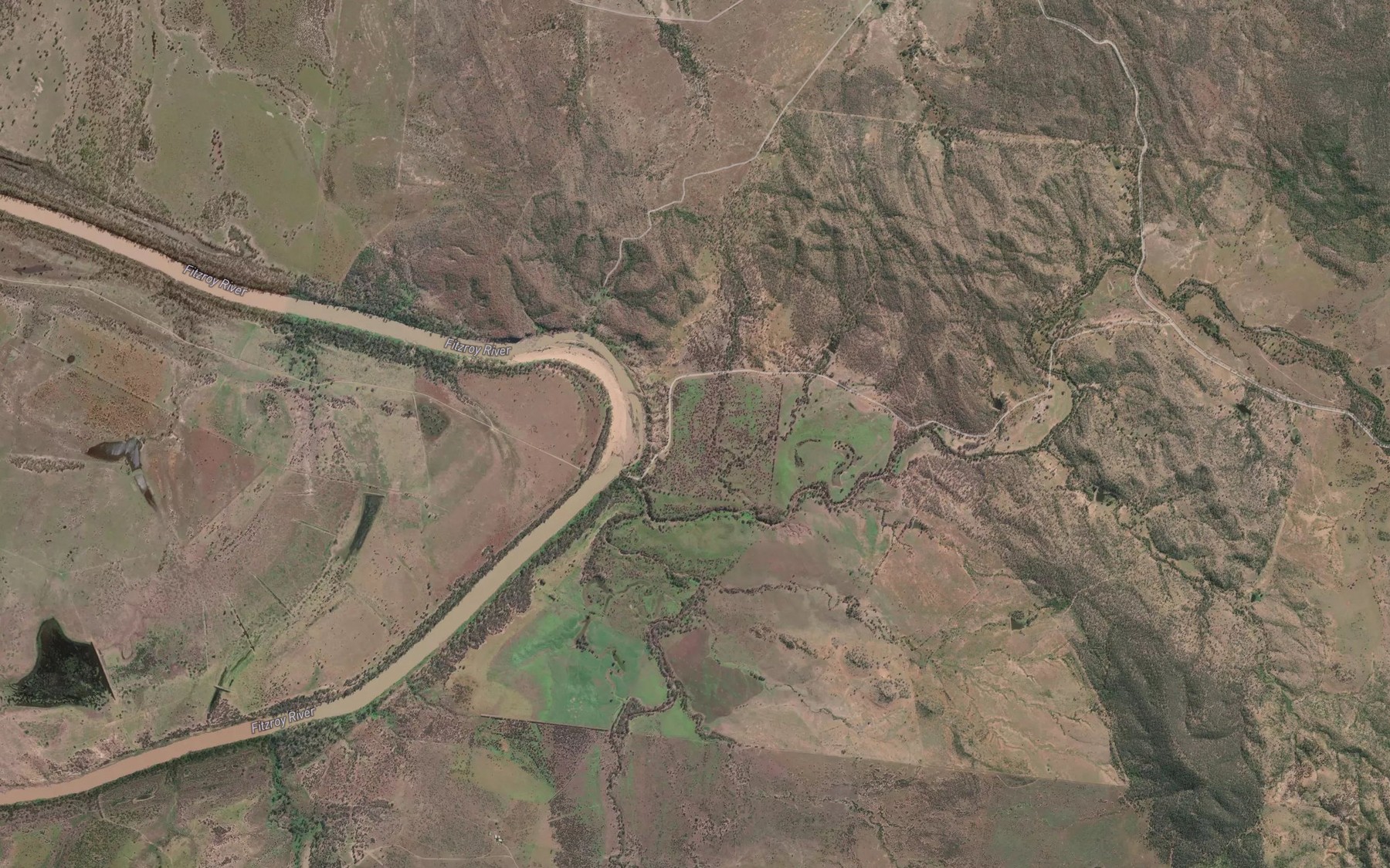 Satellite map of the Emu Creek