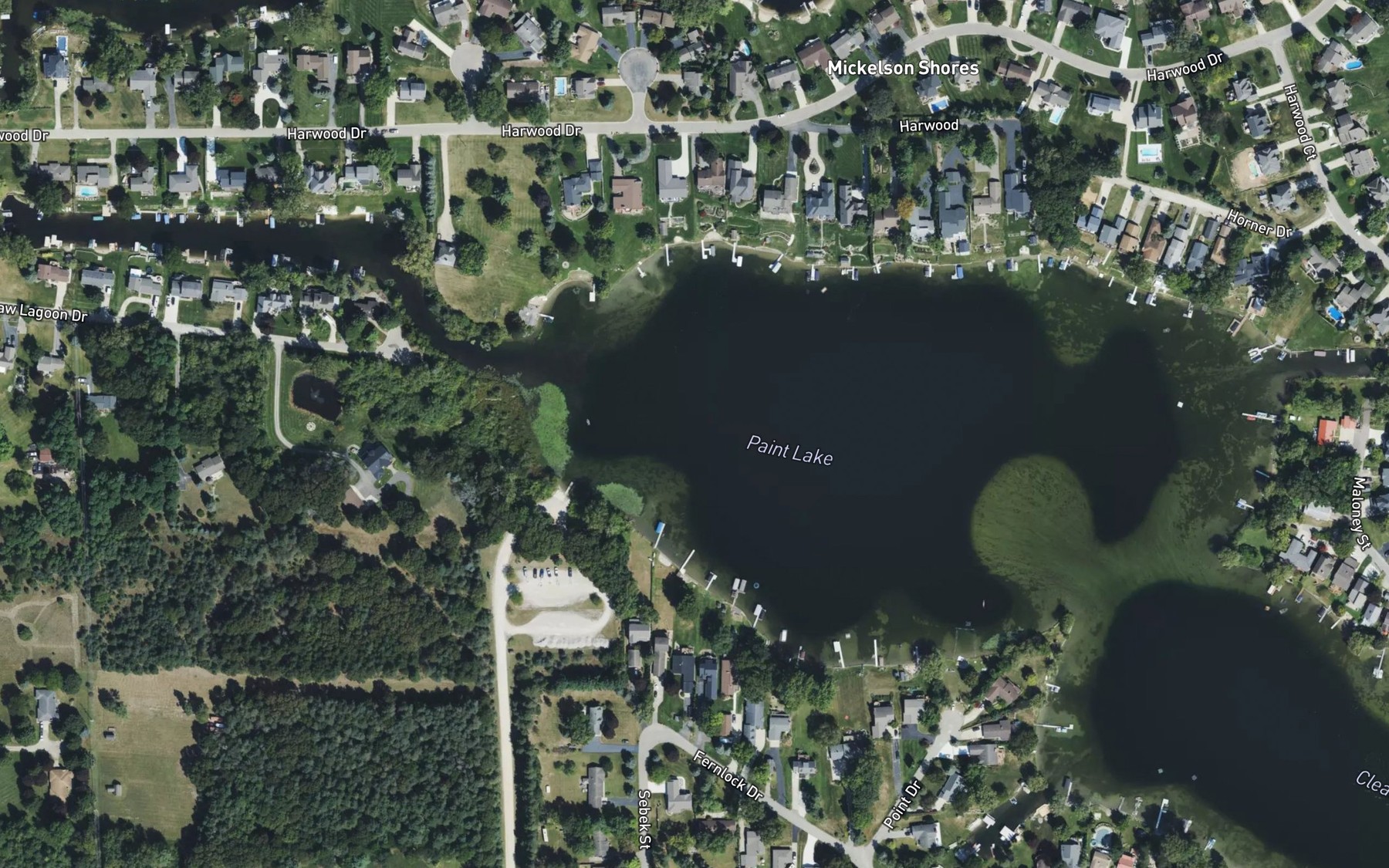 Satellite map of the Squaw Lake