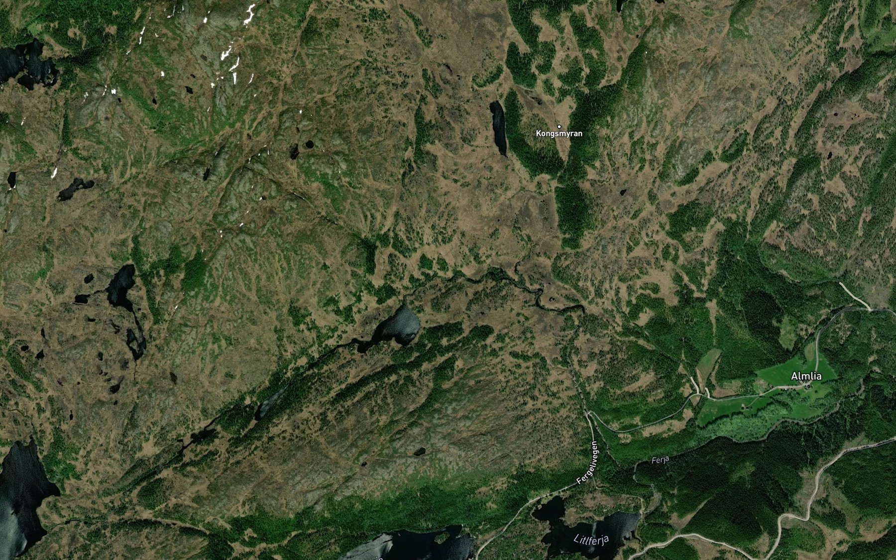Satellite map of the Tverrelva
