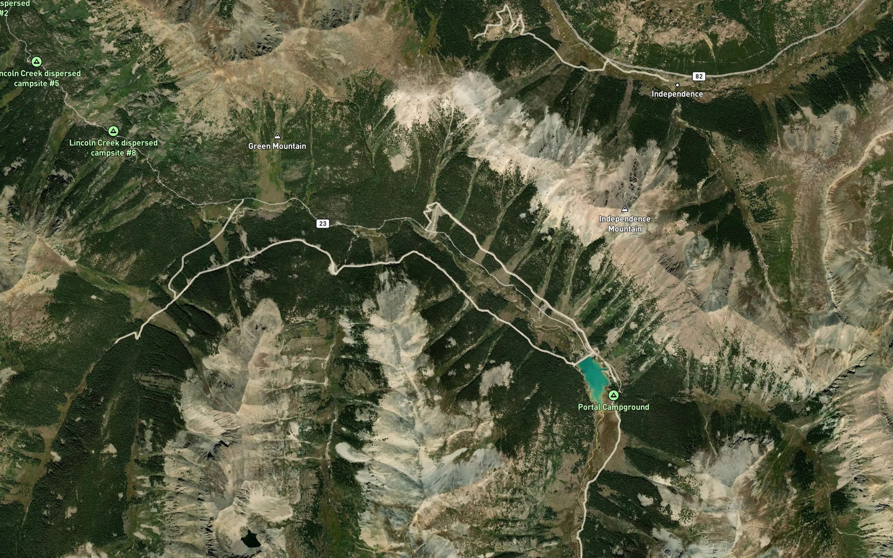 Satellite map of the Lincoln Gulch Connection Canal