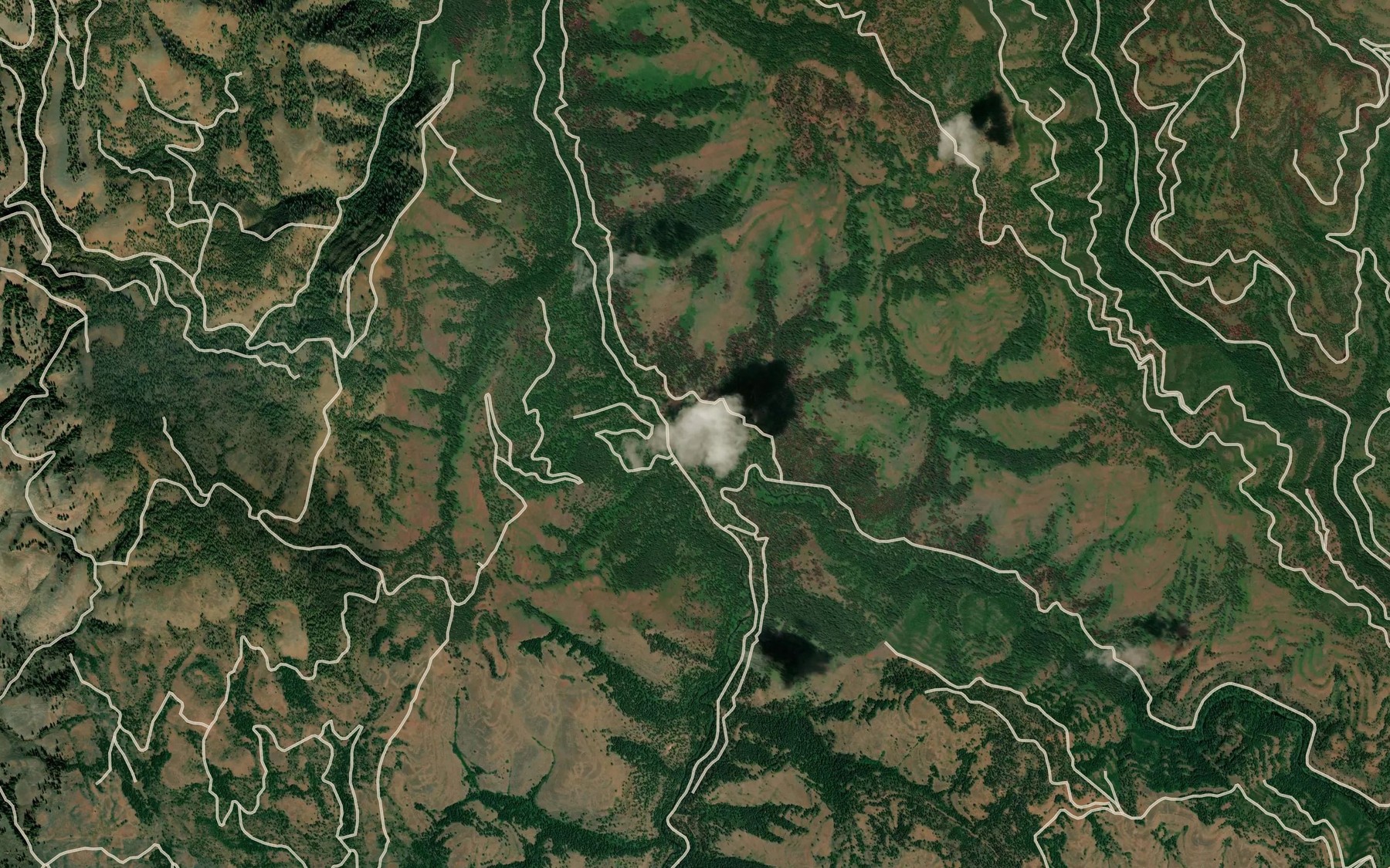 Satellite map of the Rough Creek