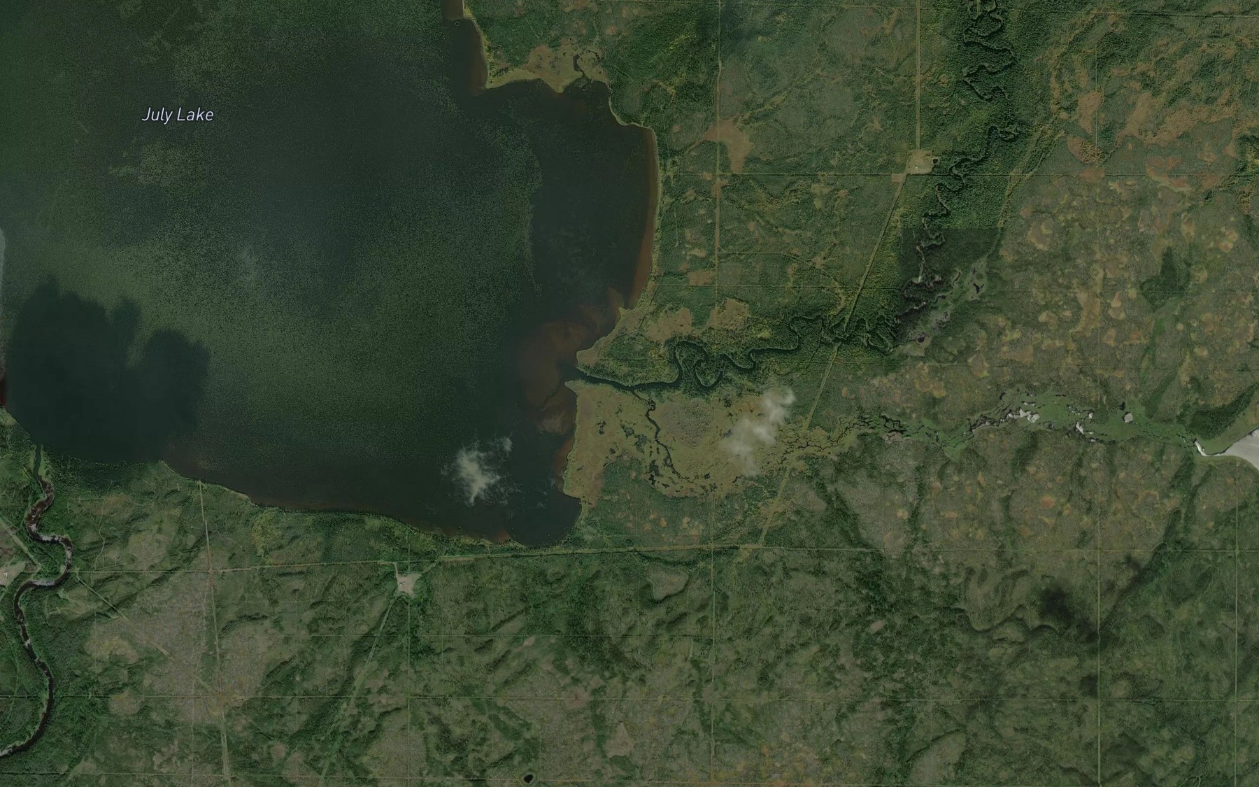 Satellite map of the June Creek