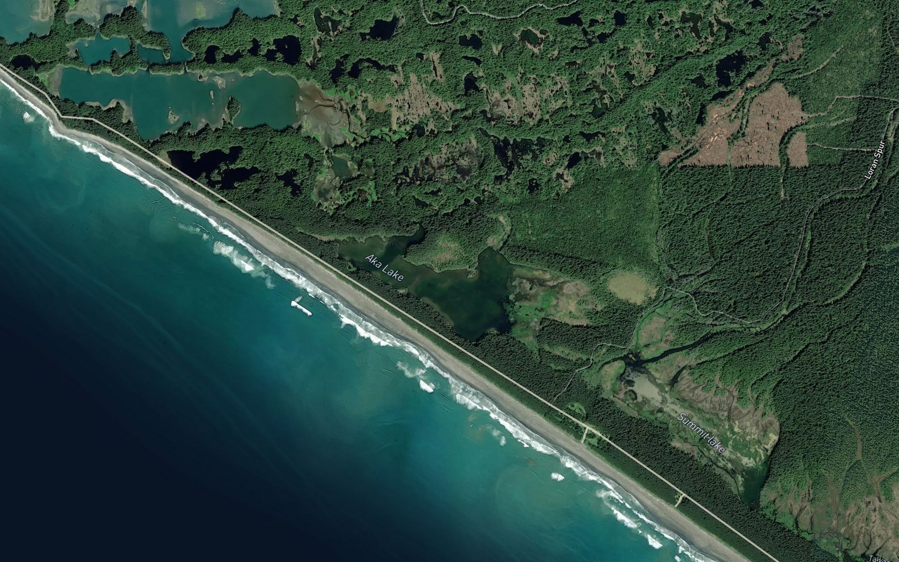 Satellite map of the Rocky Lake
