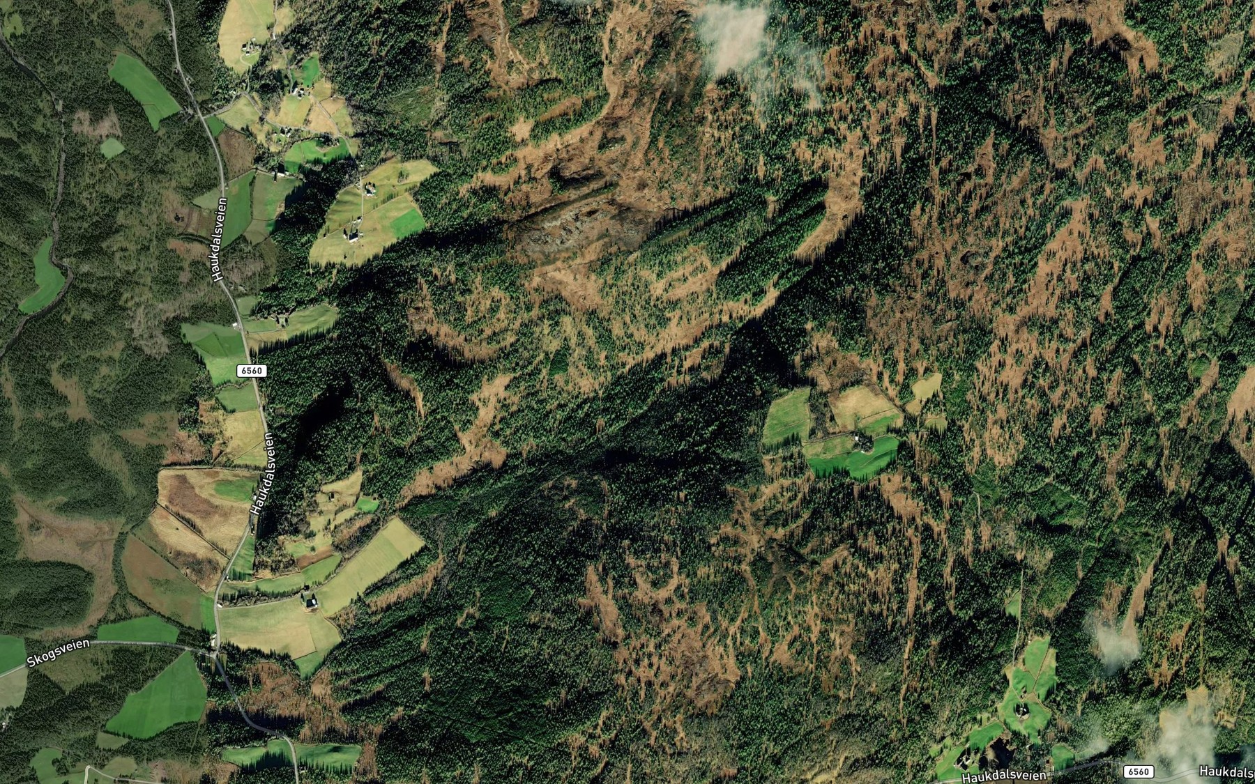 Satellite map of the Stryplokkjbekken