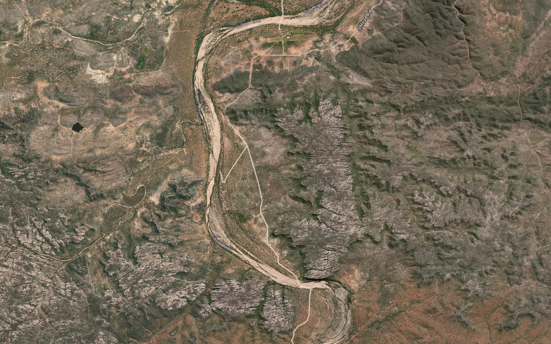 Satellite map of the Wall Creek