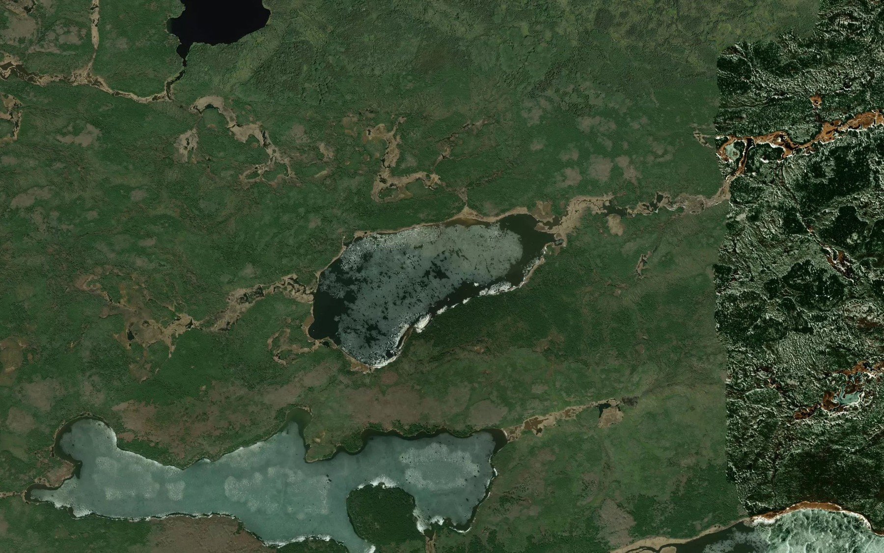 Satellite map of the West Wuchusk Lake