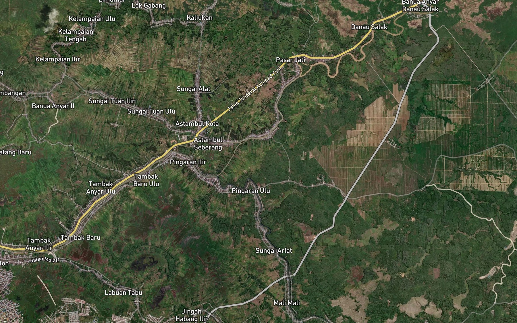 Satellite map of the Sungai Riamkiwa